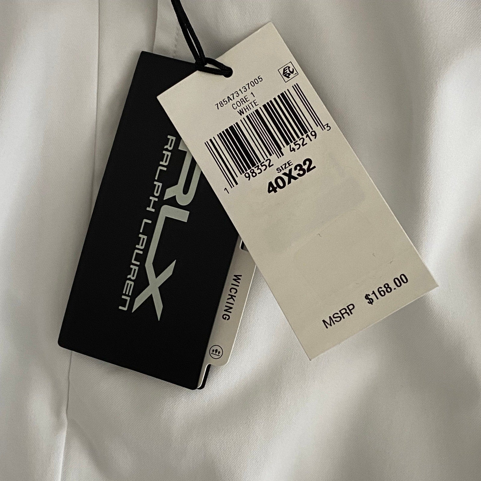 Ralph Lauren RLX Pants Men's 40x32 Tailored Fit Stretch Fabric Solid White