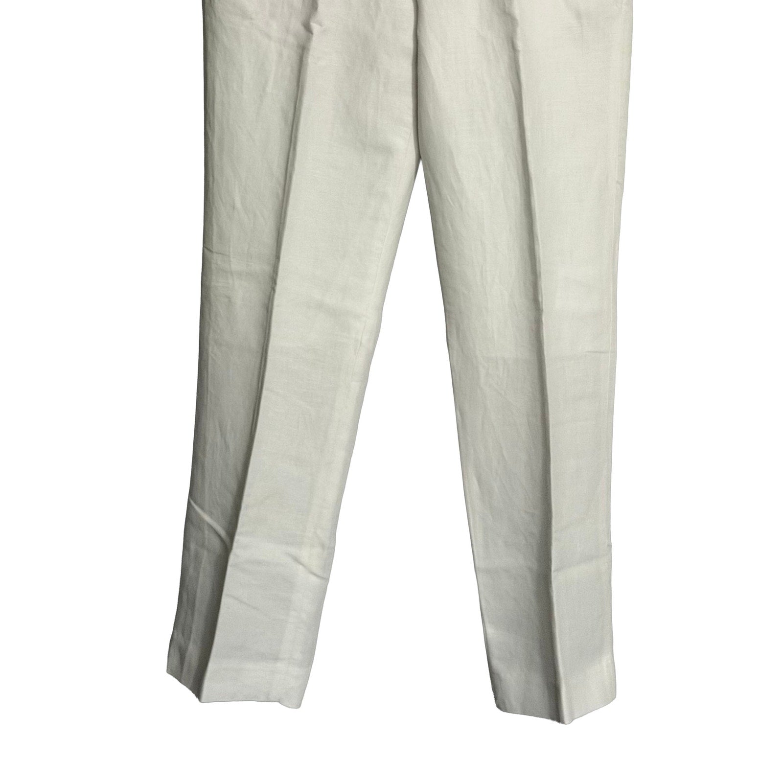 Perry Ellis Portfolio Pants Men's 30"x30" Modern Fit Linen Blend Solid White