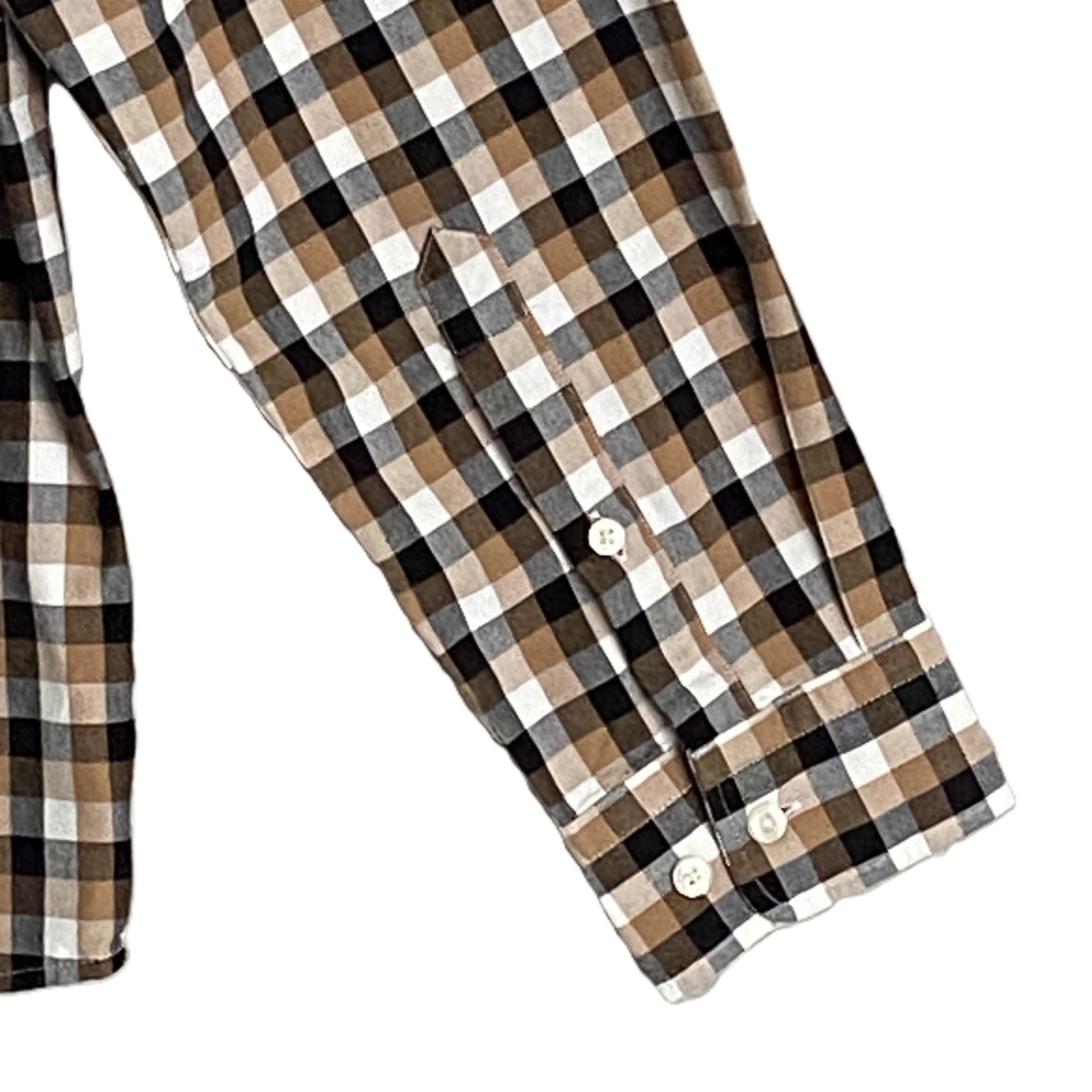 Boss Men's XL Regular Fit Long Sleeve Button-Down Shirt Gingham Print