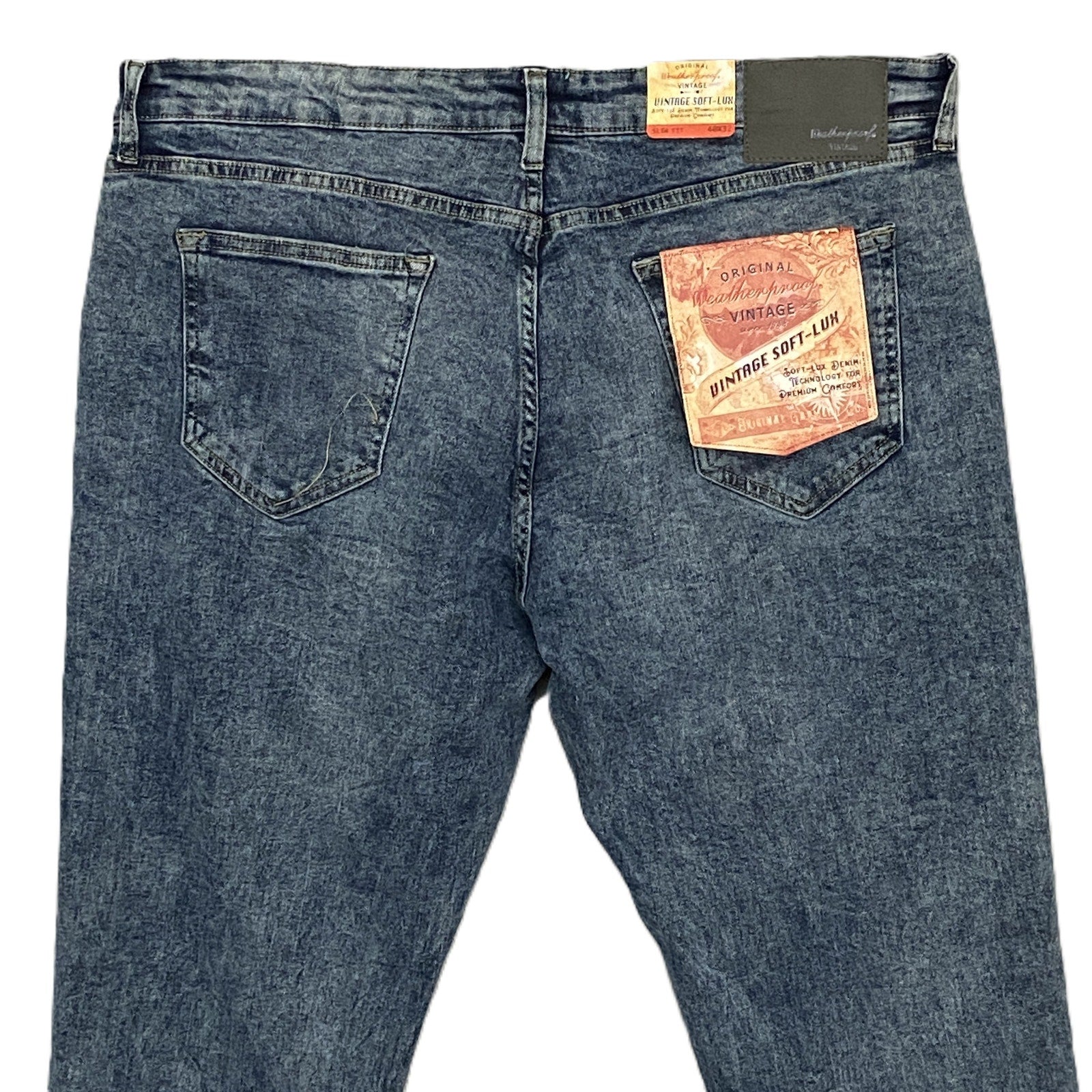 Weatherproof Vintage Men's 40x32 Slim Fit Vintage Soft-Lux Blue Denim Jeans