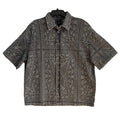 Armani Exchange Shirt Men's Large Regular Fit Short Sleeve Charcoal Paisley