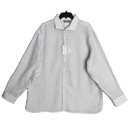 Daniel Cremieux Linen Shirt Men's XXL Signature Albini Fabrics Blue & White