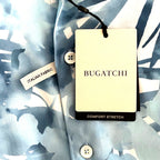 Bugatchi Shirt Men's Large Classic Fit Button-Up Short Sleeve Blue Floral