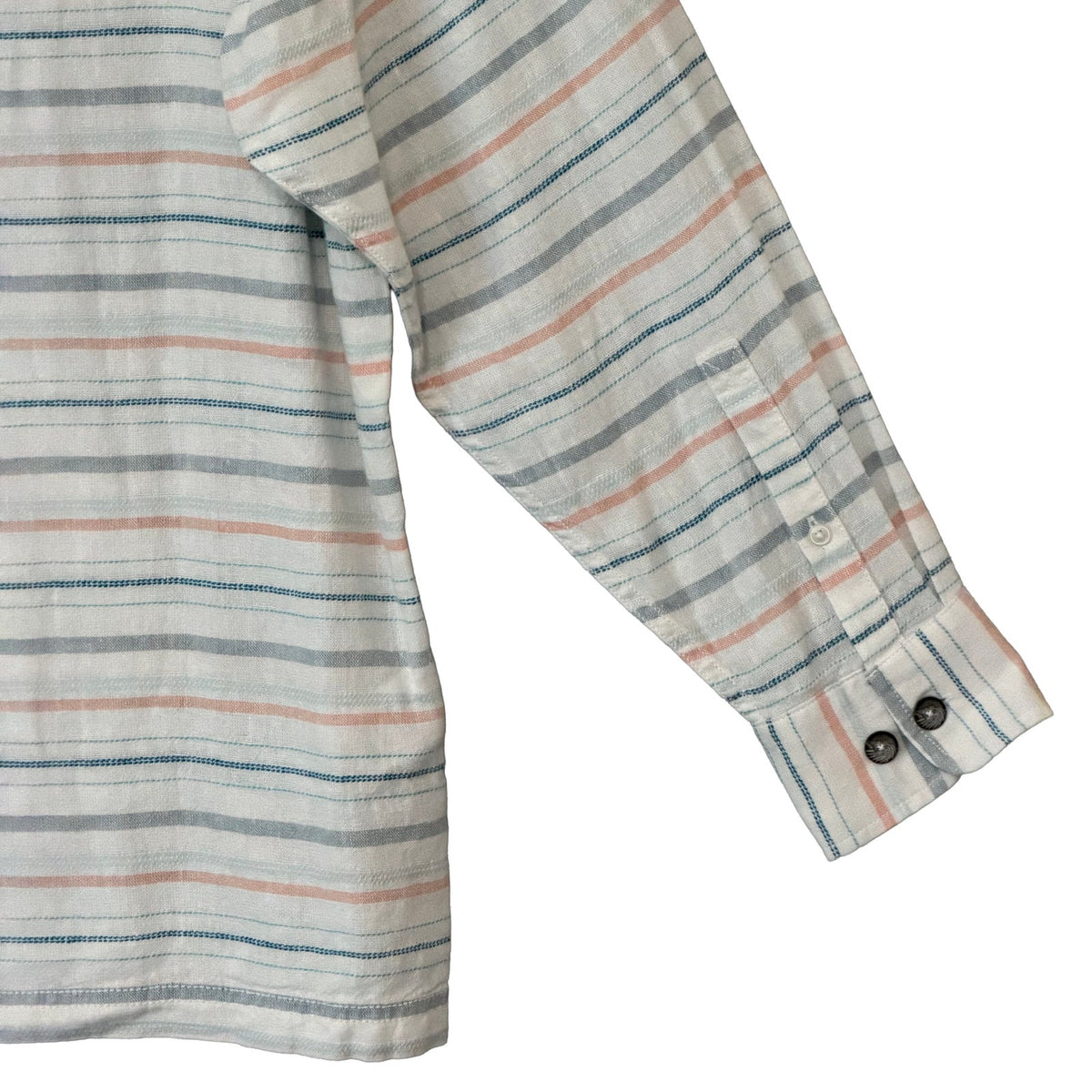 Tommy Bahama Shirt Men's Large Castelo Baja Linen Multicolor Stripe Hooded