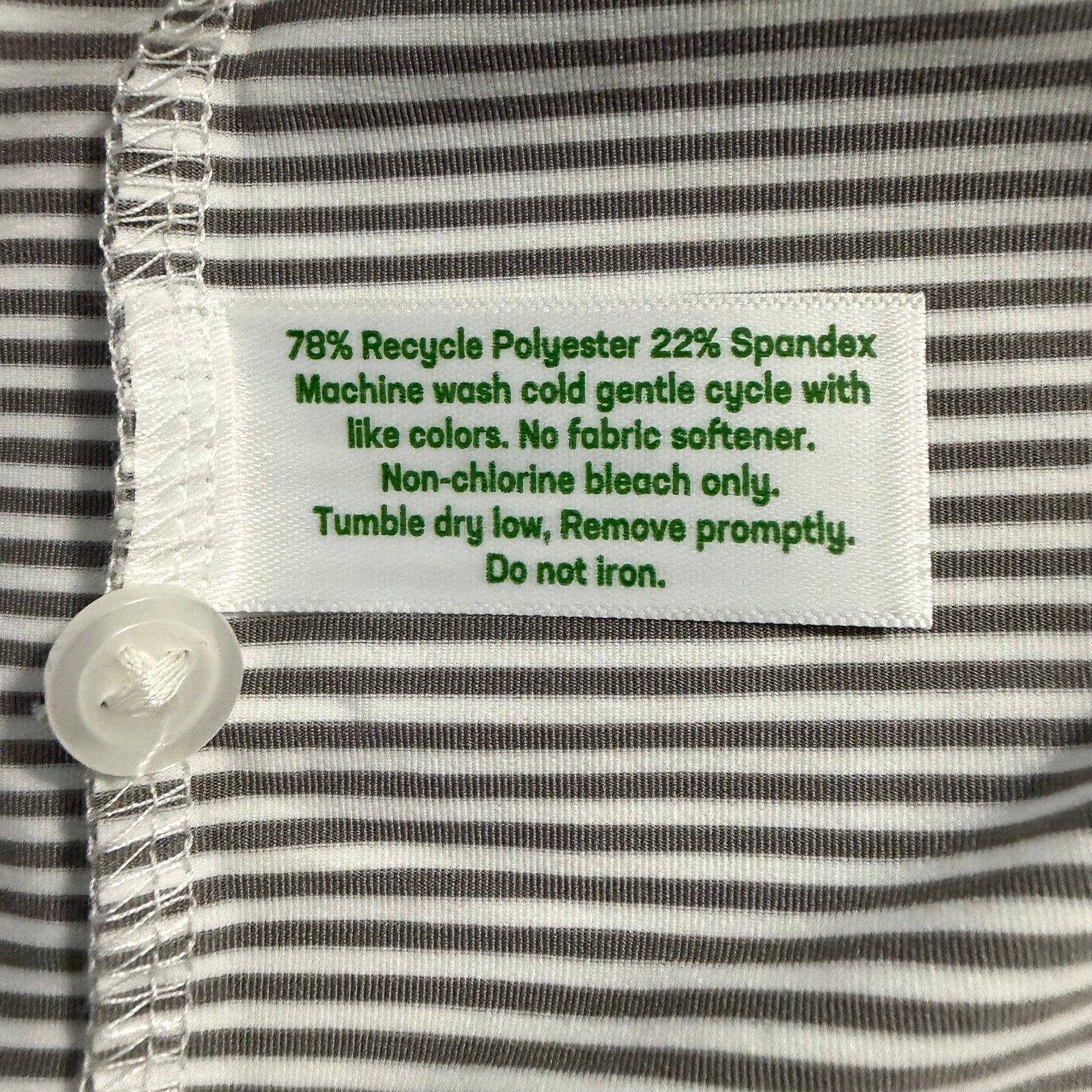 Criquet Polo Shirt Men's XXL Short Sleeve Stretch Fabric Grey Stripe