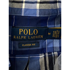Polo Ralph Lauren Shirt Men's Medium Classic Fit Button-Down Blue Plaid
