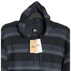 Quiksilver Pullover Hoodie Long Sleeve Men's Small Drawstring Blue Stripe
