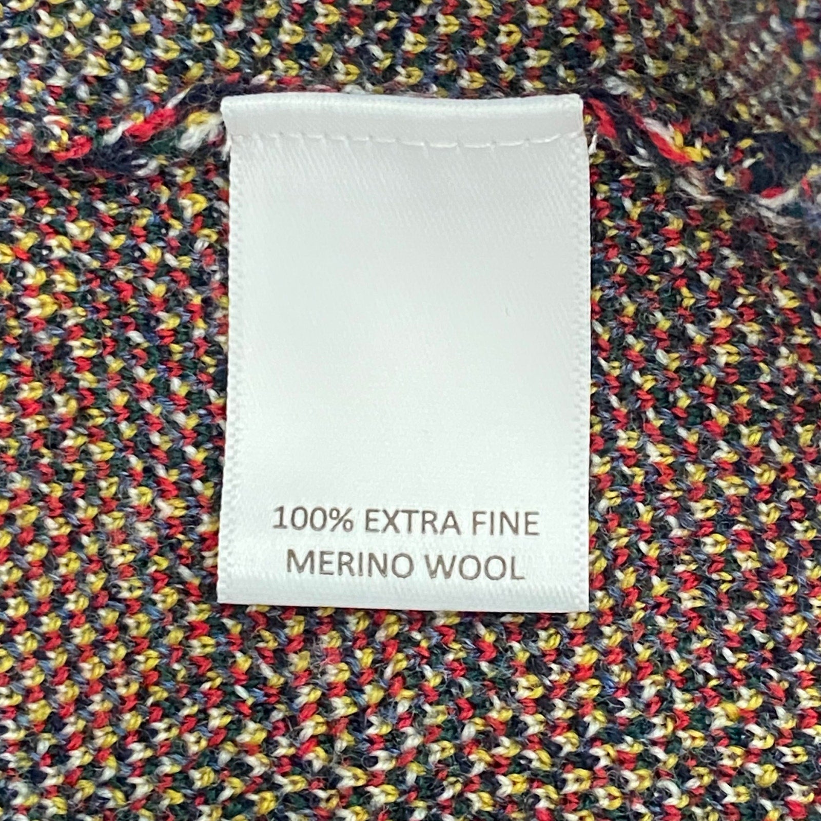 Daniel Cremieux V-Neck Sweater Men's Large Patchwork Plaid Fine Merino Wool