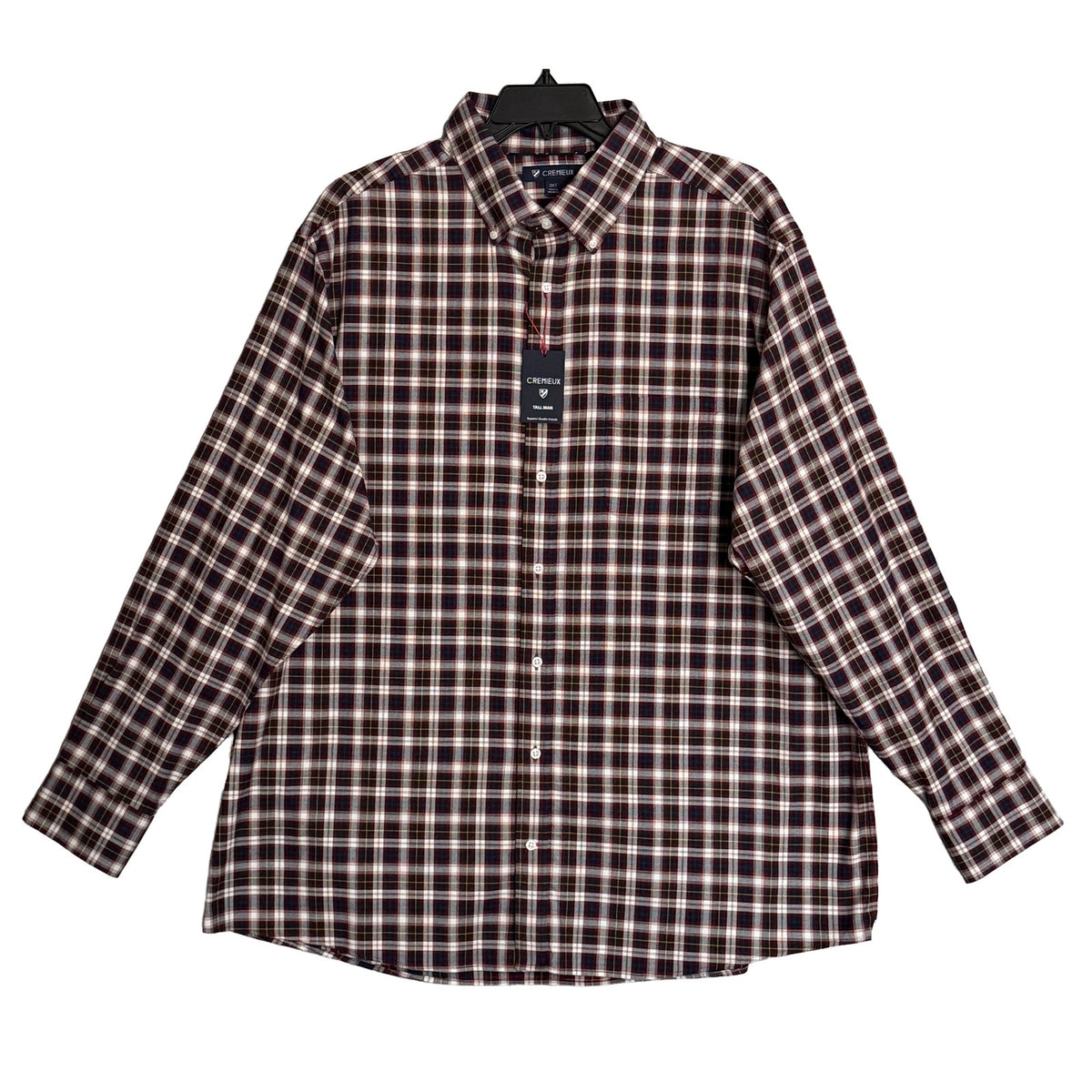 Daniel Cremieux Dress Shirt Men's 2XT Big & Tall Button-Down Stretch Plaid