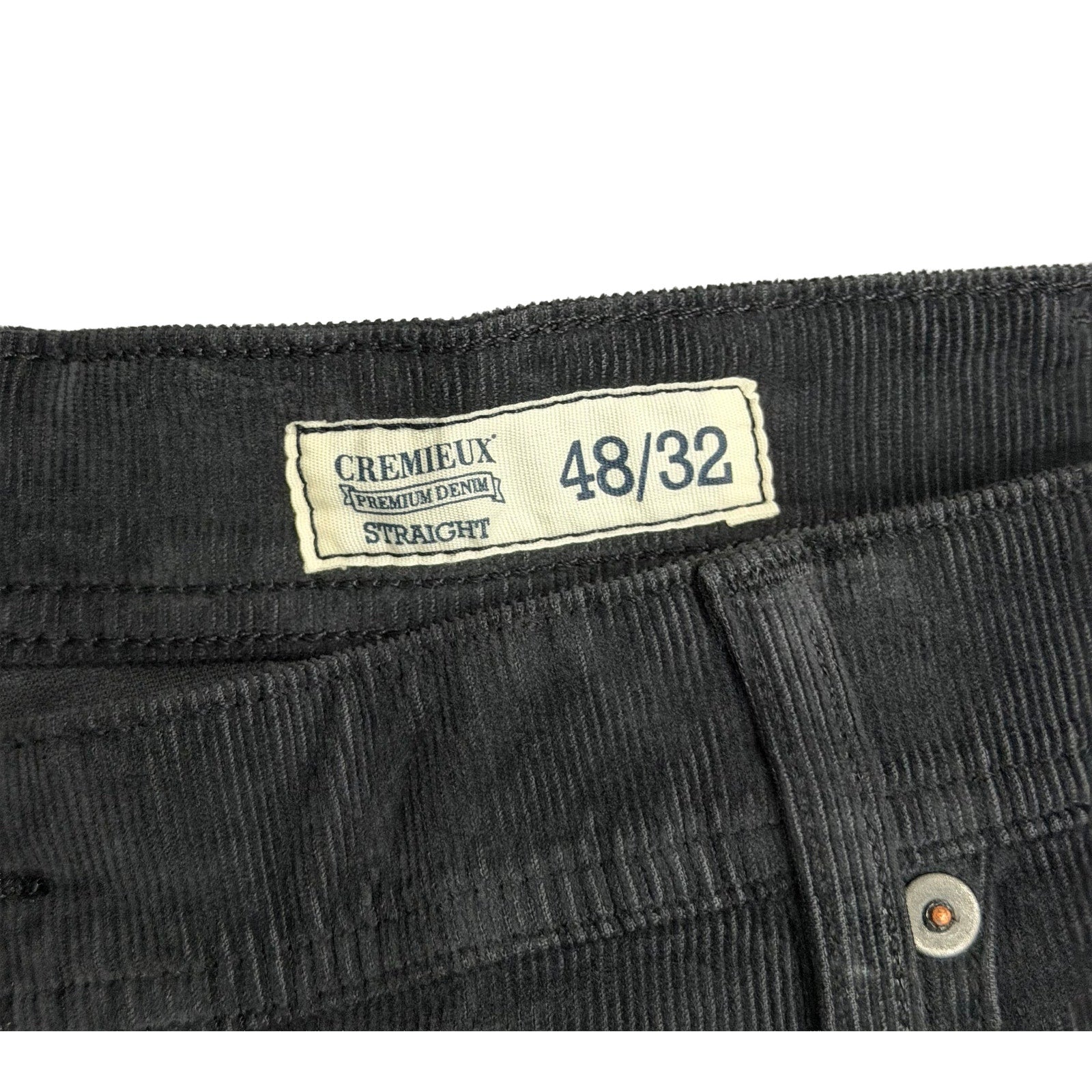 Daniel Cremieux Corduroy Pants Men's 48"x32" Straight Fit Stretch Charcoal