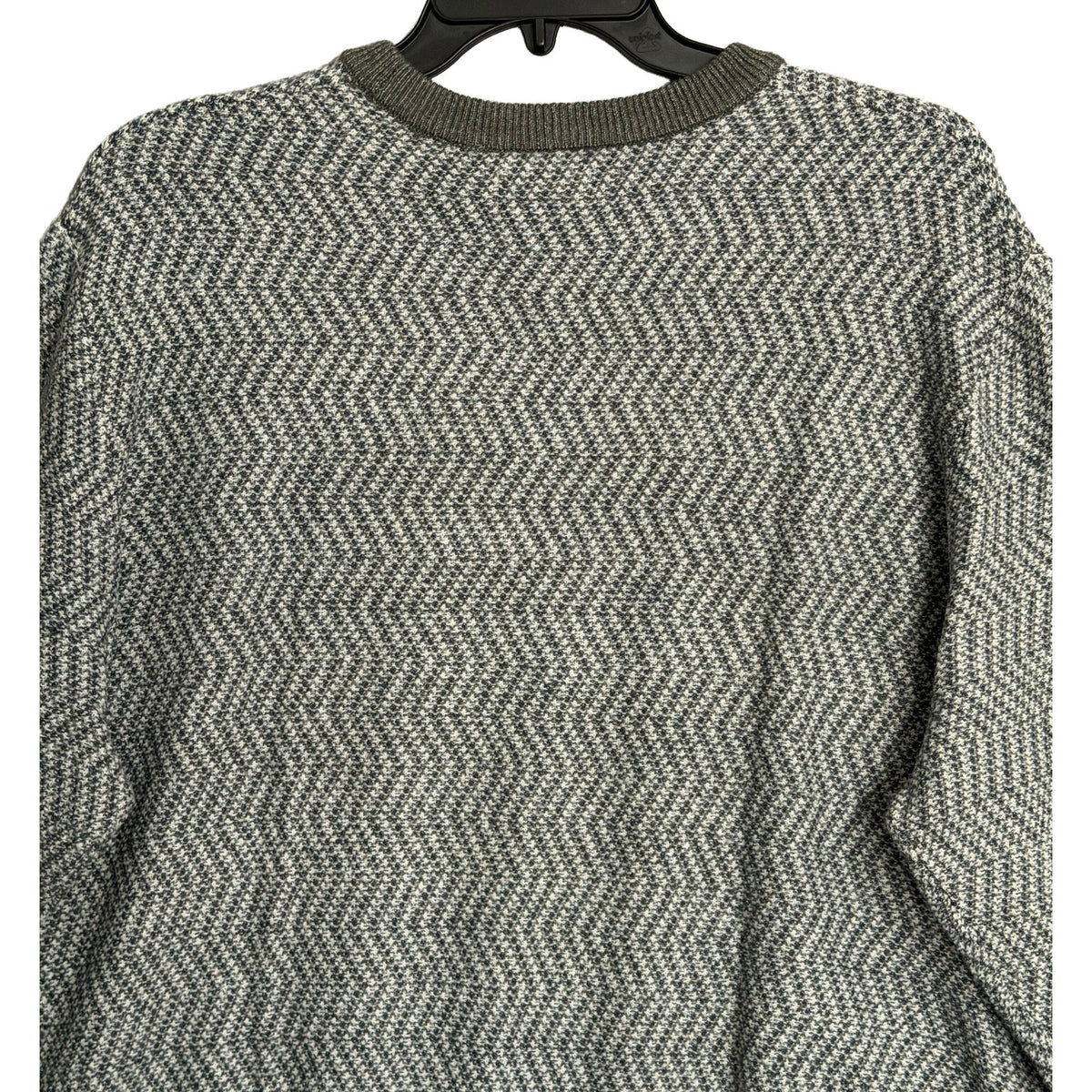 Perry Ellis Sweater Men's XLT Big & Tall Yarn Herringbone Crew Neck Gray NWT