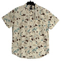 prAna Stimmersee Shirt Men's Large Slim Fit Short Sleeve Almond Geo