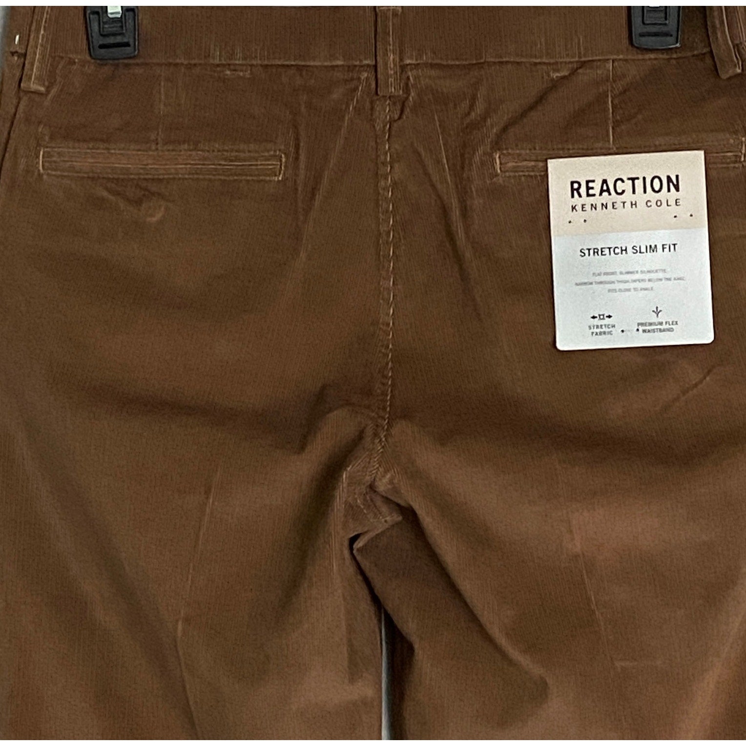 Kenneth Cole Reaction Pants Men's 34x32 Pant Slim Fit Stretch Corduroy Camel