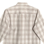 Alfani Dress Shirt Men's Small Button-Up Light Brown Window Pane Cotton