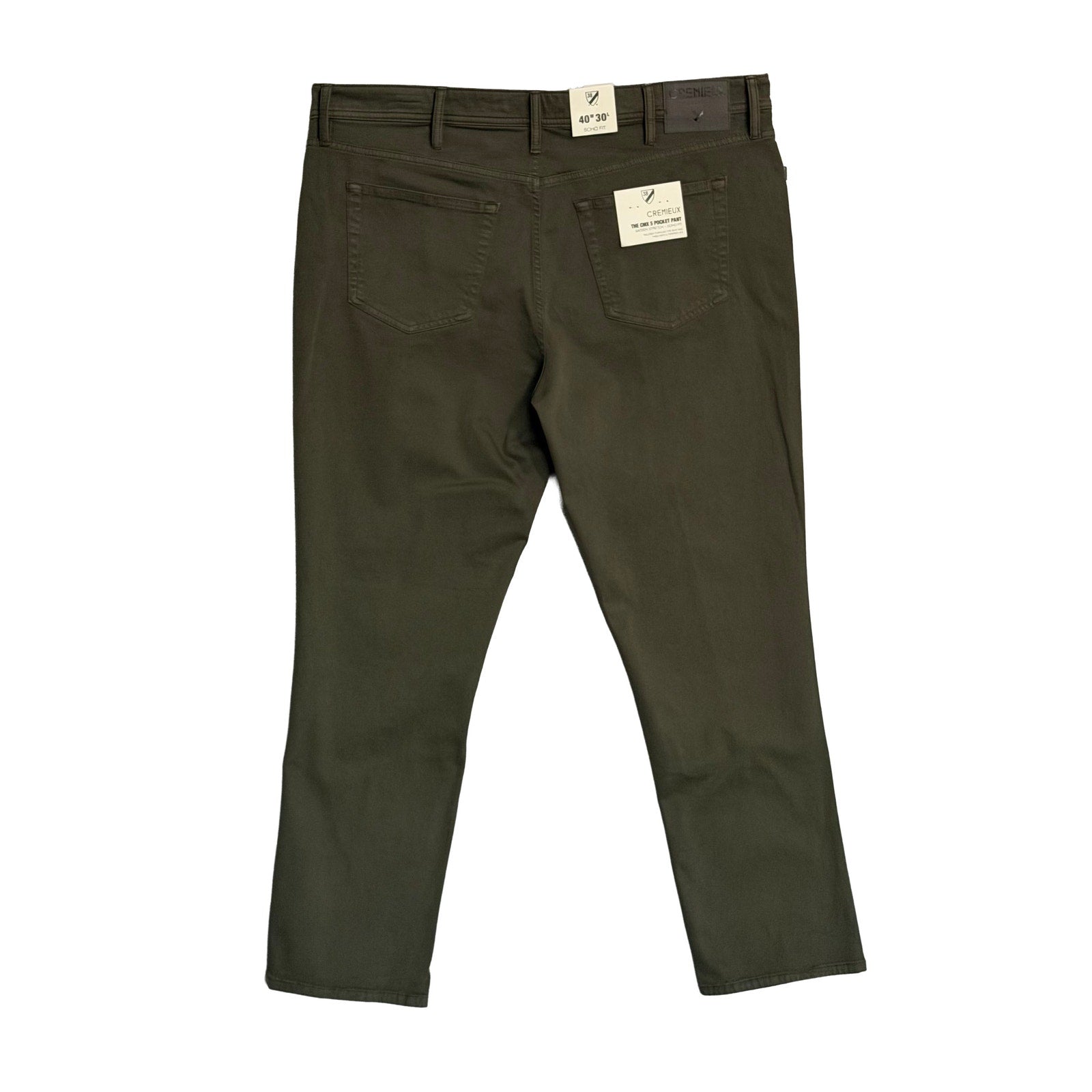 Daniel Cremieux Pant Men's 40"x30" CMX 5-Pocket Pant Sateen Stretch Dark Olive