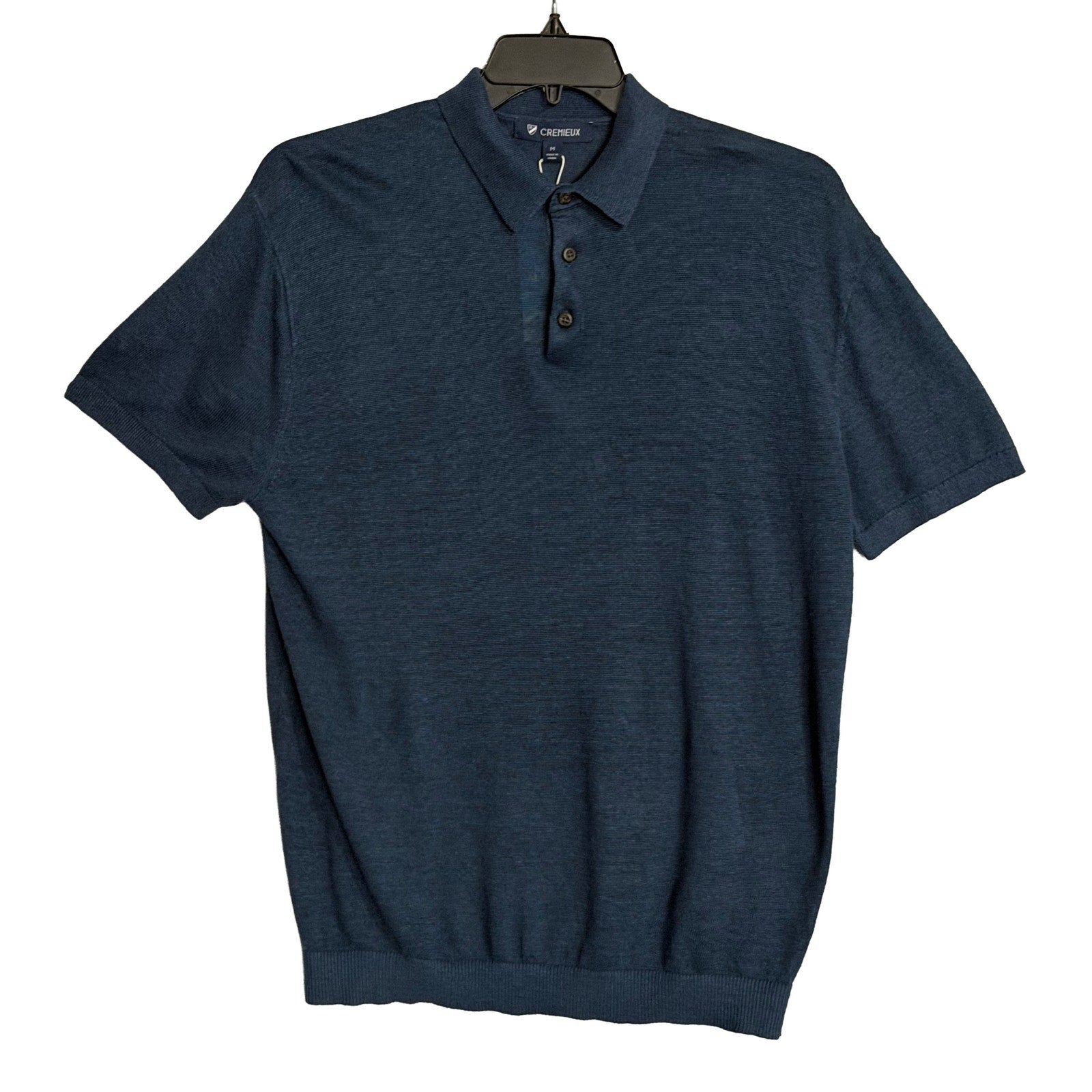 Daniel Cremieux Polo Shirt Men's Medium Linen Key West Collection Blue