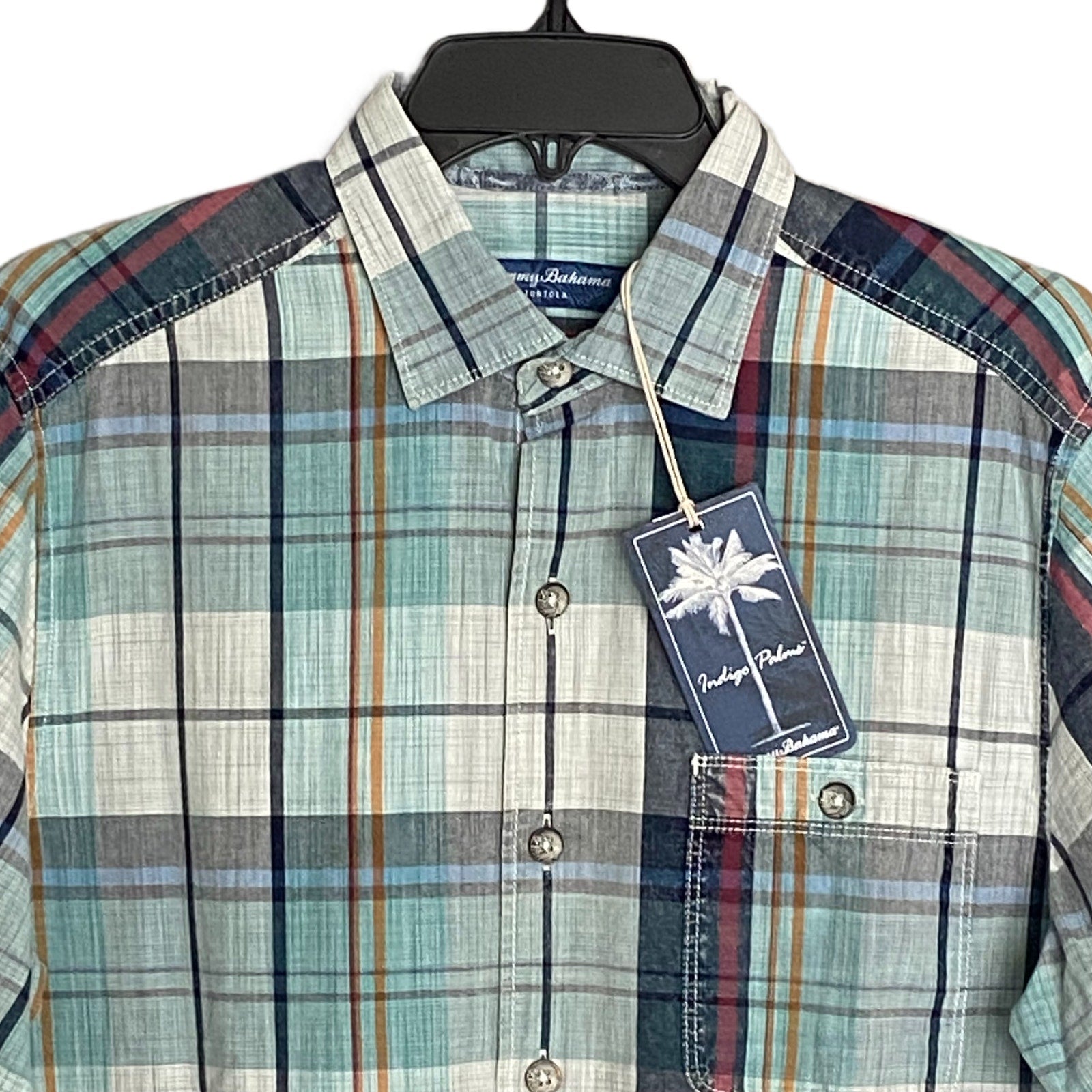 Tommy Bahama Casual Shirt Men's Small Long Sleeve Tortola Sunwash Check