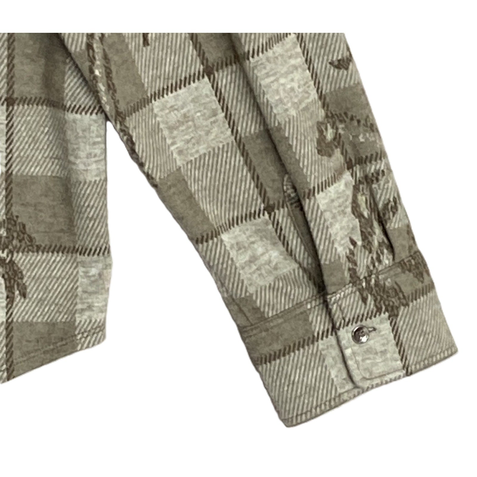 Tommy Bahama Flannel Shirt Men's XL "Fireside Palm Springs" Stretch Tea Leaf