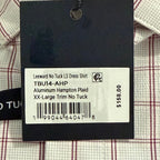 Mizzen+Main Shirt Men's XXL Leeward Trim Fit Long Slv Aluminum Hampton Plaid