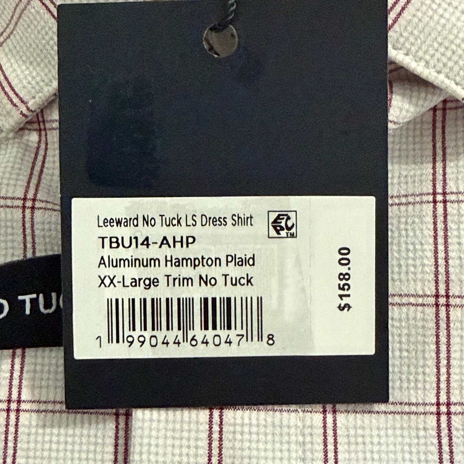 Mizzen+Main Shirt Men's XXL Leeward Trim Fit Long Slv Aluminum Hampton Plaid