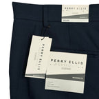 Perry Ellis Portfolio Pants Men's 42"x30" Dress Pants Modern Fit Dark Blue