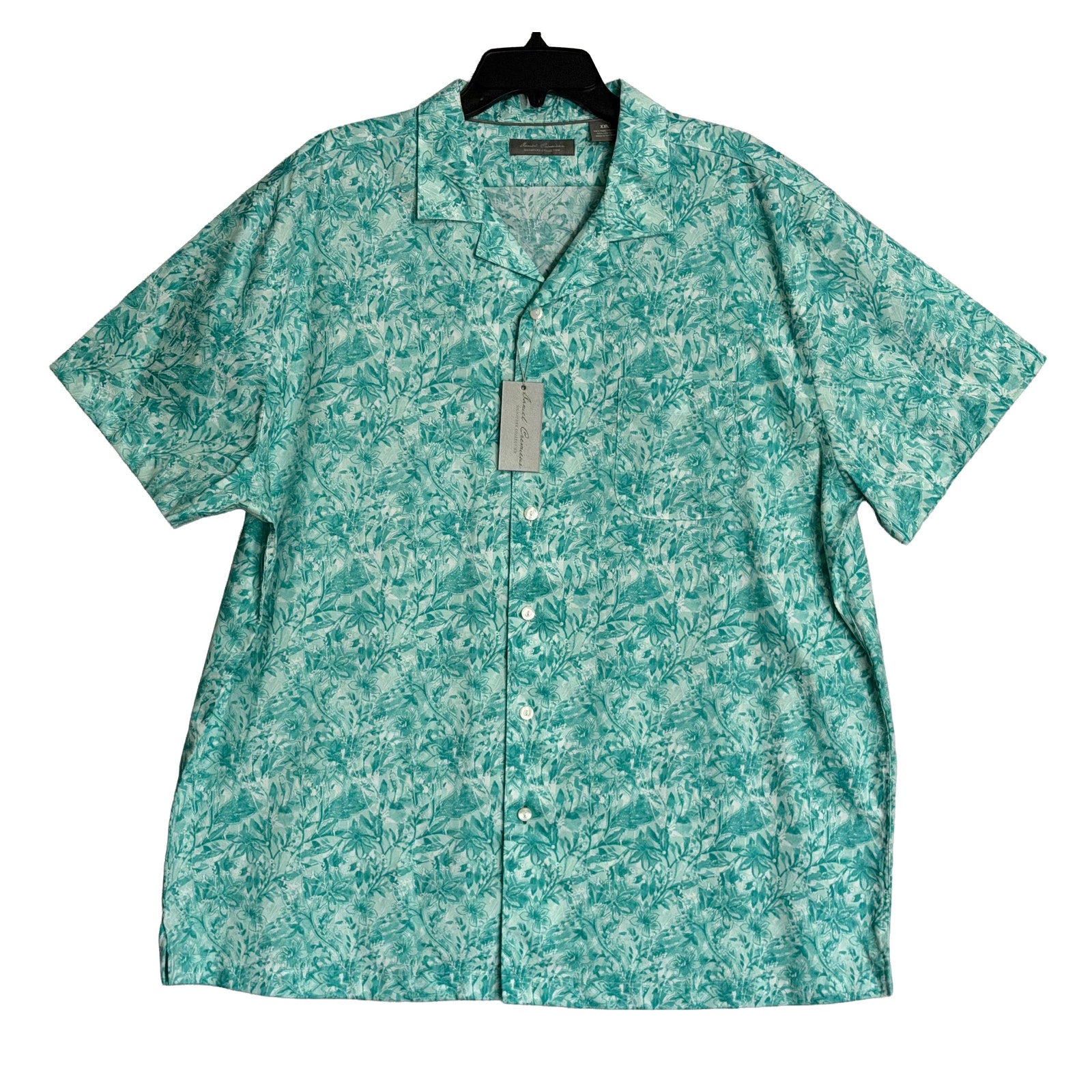 Daniel Cremieux Camp Shirt Men's XXL Pima Cotton Blend Button-Up Turquoise