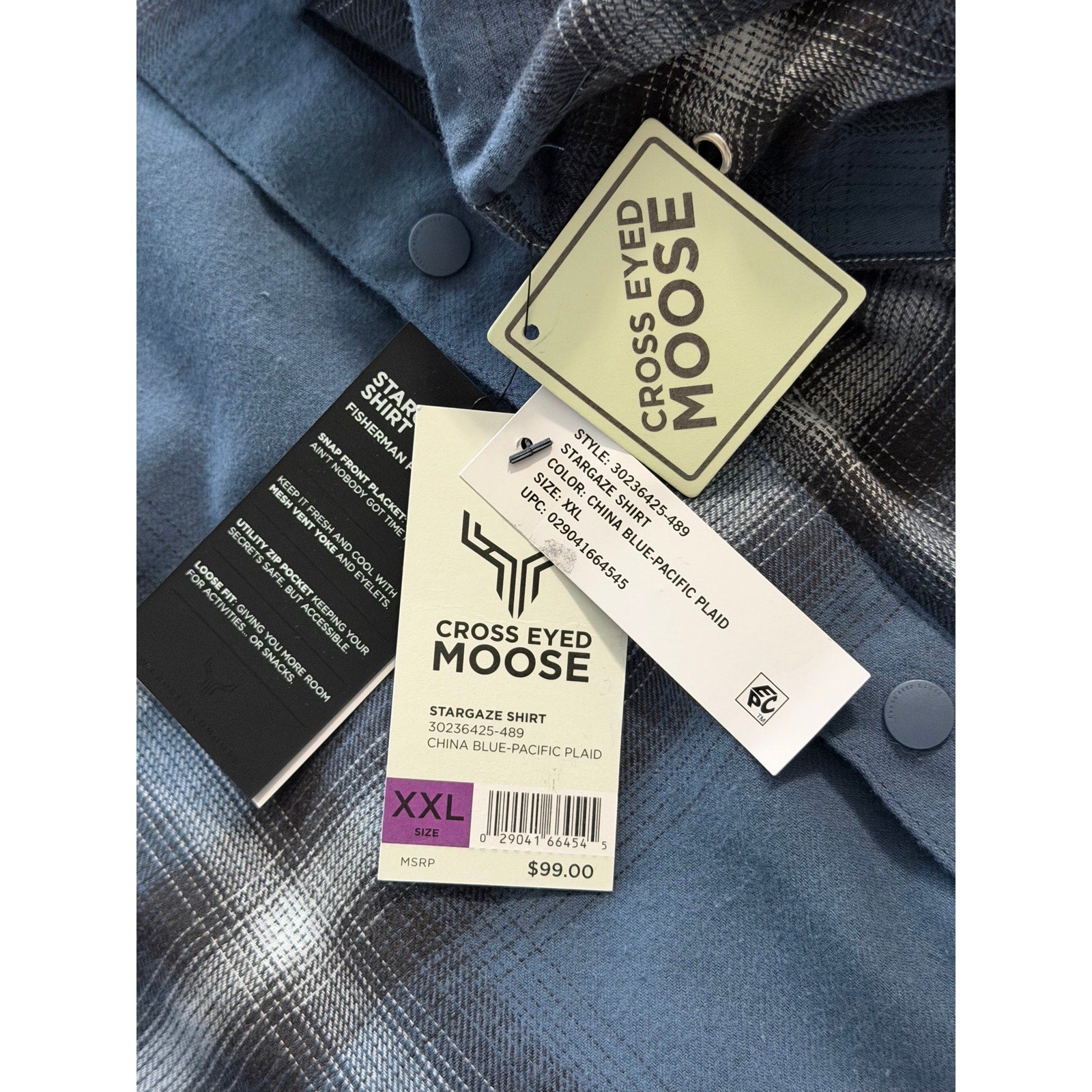 Cross-Eyed Moose Stargaze Shirt Men's XXL Long Sleeve Snap Front Oversized