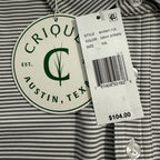 Criquet Polo Shirt Men's XXL Short Sleeve Stretch Fabric Grey Stripe