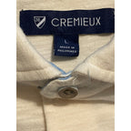 Daniel Cremieux Shirt Men's Large Long Sleeve Polo Shirt Cream Blue Stripe