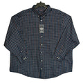Roundtree & Yorke Men's Weekend Oxford Shirt 3XB Big & Tall Dk Blue Gingham NWT