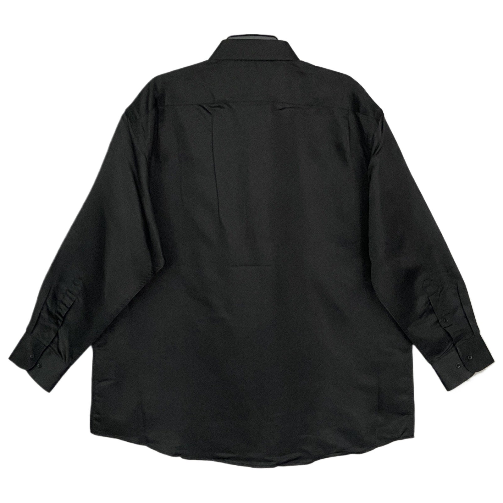 Geoffrey Beene Men's XL 17-17.5 32/33 Satin Stretch Dress Shirt Solid Black