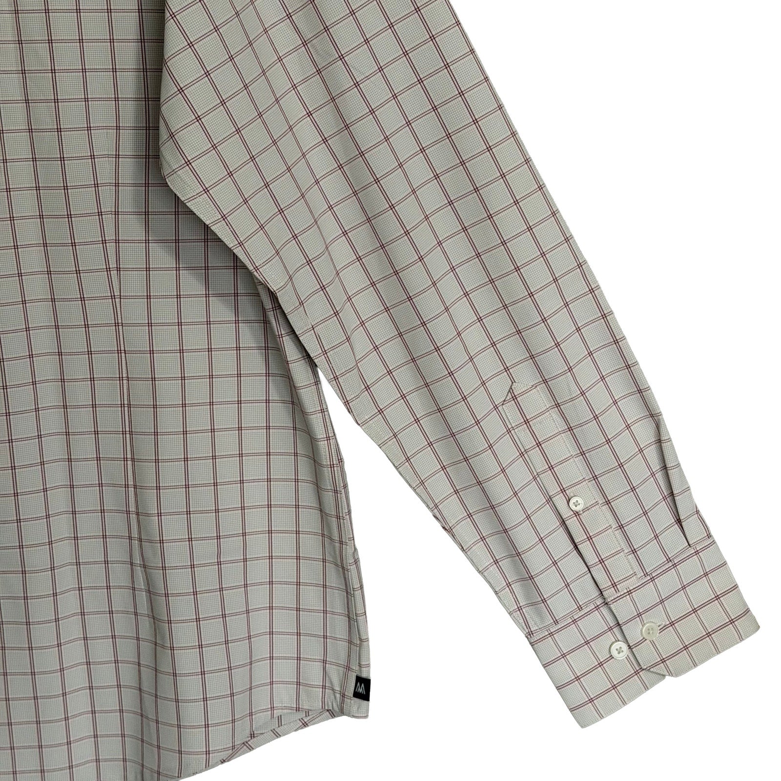 Mizzen+Main Shirt Men's XXL Leeward Trim Fit Long Slv Aluminum Hampton Plaid