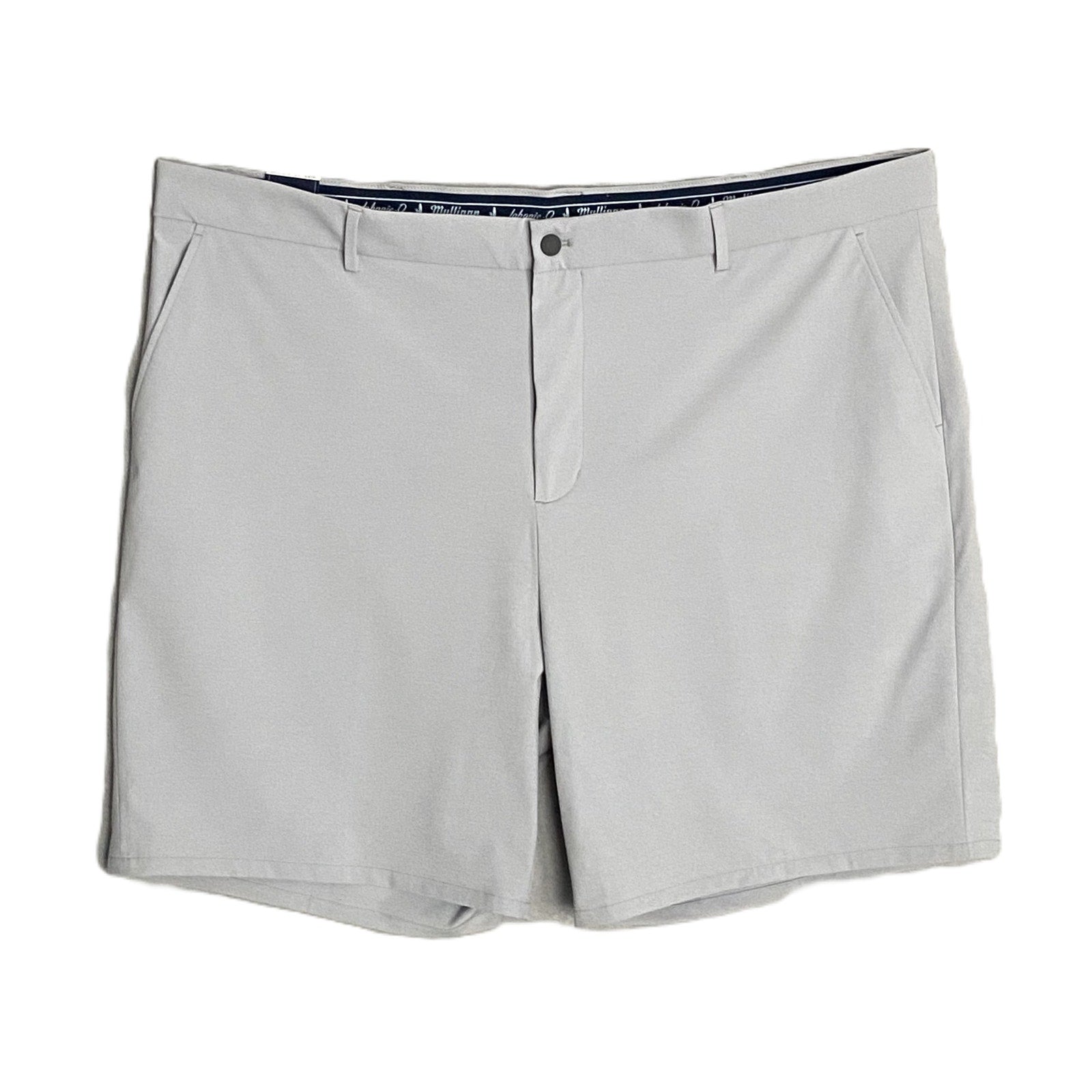 Johnnie-O Mulligan Shorts Men's 48W Big & Tall 9" Inseam Stretch Light Gray