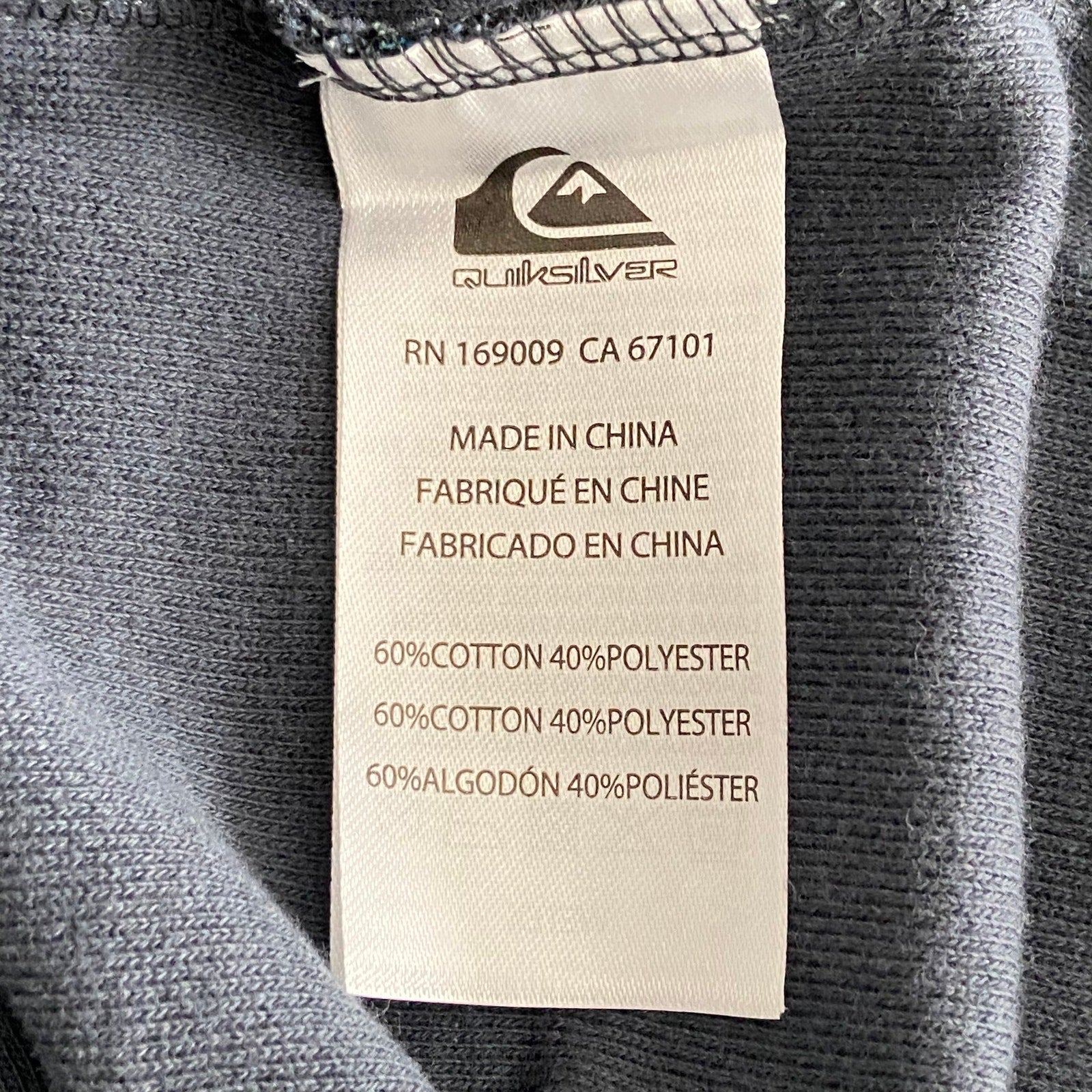 Quiksilver Pullover Hoodie Long Sleeve Men's Small Drawstring Blue Stripe