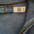 Polo Ralph Lauren Men's XXL Quarter-Zip Wool Sweater Italian Yarn Blue