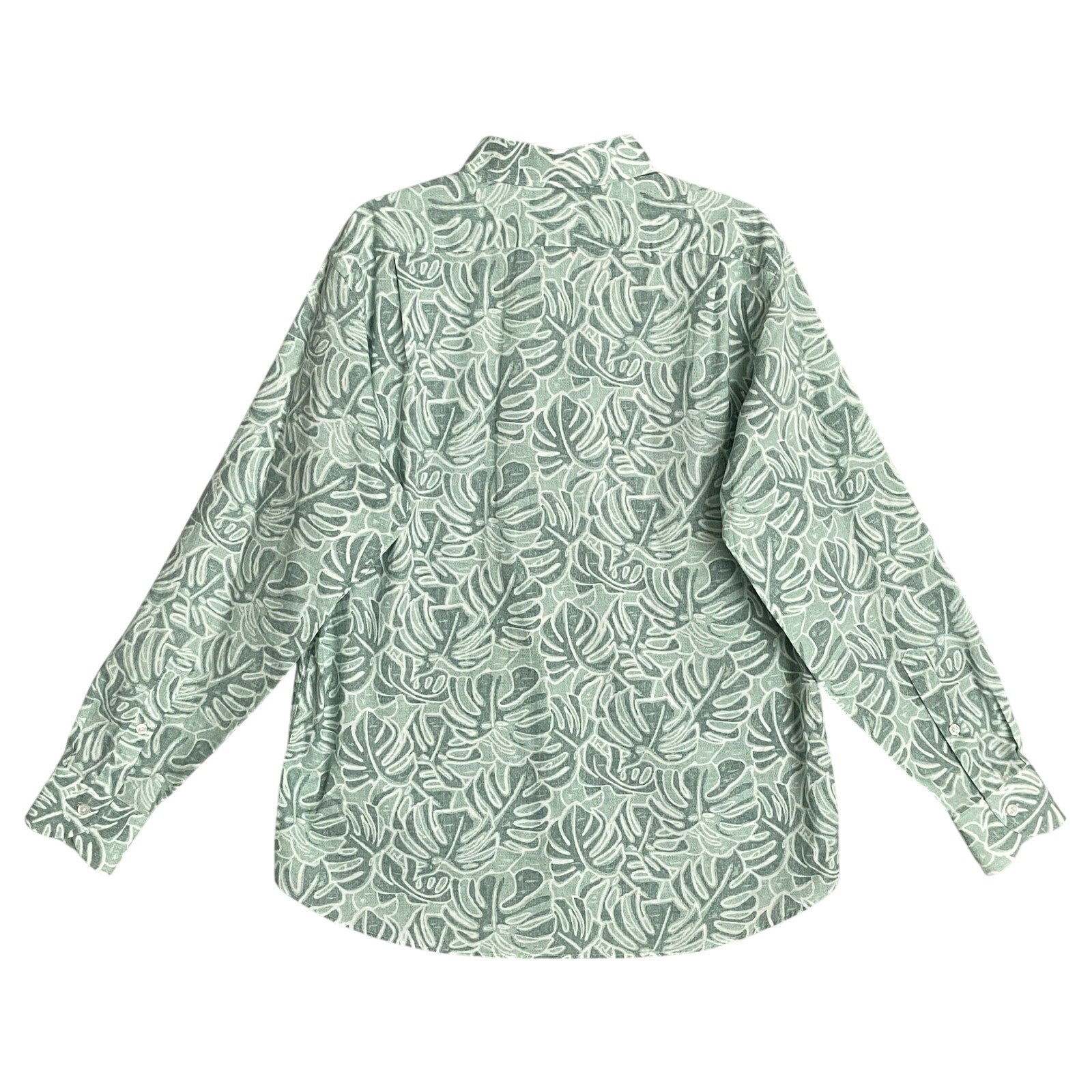 Daniel Cremieux 38 Men's Large Casual Button-Down Shirt Green Leaf Print