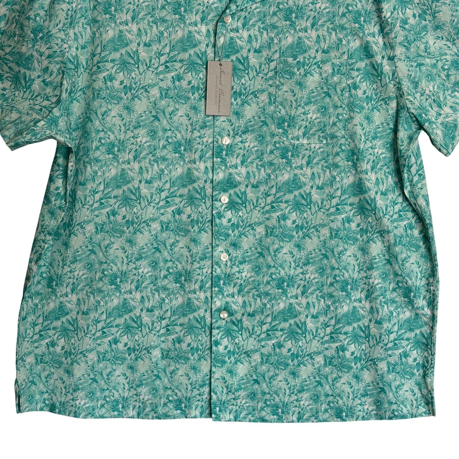 Daniel Cremieux Camp Shirt Men's XXL Pima Cotton Blend Button-Up Turquoise