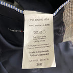 Tommy Hilfiger Men's 36 Regular Suit Jacket Modern Fit Wool Grey Camel Plaid