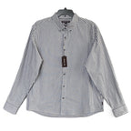 Michael Kors Shirt Men's XXL Slim Fit Long Sleeve Stretch Grey Pinstripe