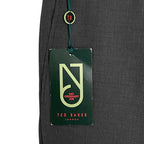 Ted Baker London Joey Pant Men's 42R Wool Dress Pant Solid Gray Raw Hem