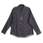 Quieti Button-Up Shirt Men's XXL Long Sleeve Stretch Cotton Black Red Floral