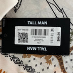 Murano Camp Shirt Men's XLT Big & Tall Bandana Print Linen Blend Egg Shell