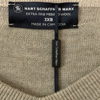 Hart Schaffner Marx Sweater Men's 3XB Big & Tall V-Neck Merino Wool Oatmeal
