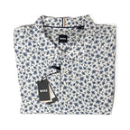Boss Shirt Men's 5XL Big & Tall Short Sleeve Stretch Linen Shirt Blue Floral