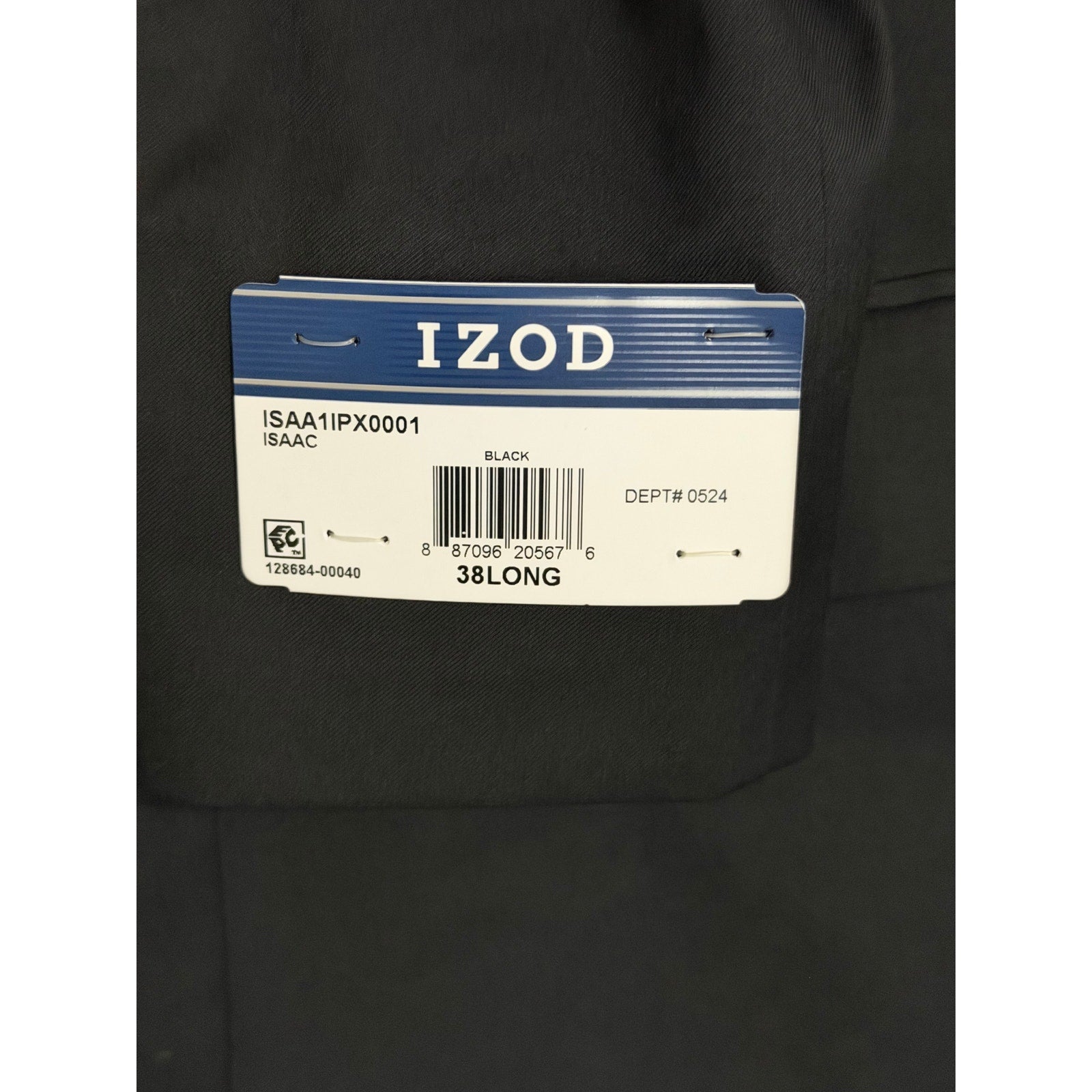 IZOD Suit Coat Men's 38 Long Suit Jacket Isaac Stretch Solid Black