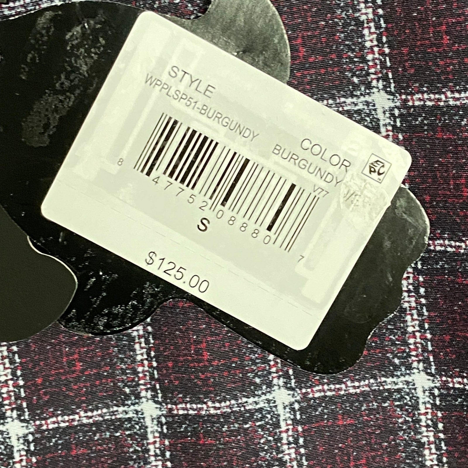 Visconti Black Casual Shirt Men's Small Italian Fabric Stretch Burgundy