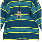Chubbies Rugby Shirt Men's Medium Long Sleeve Cotton Green Stripe