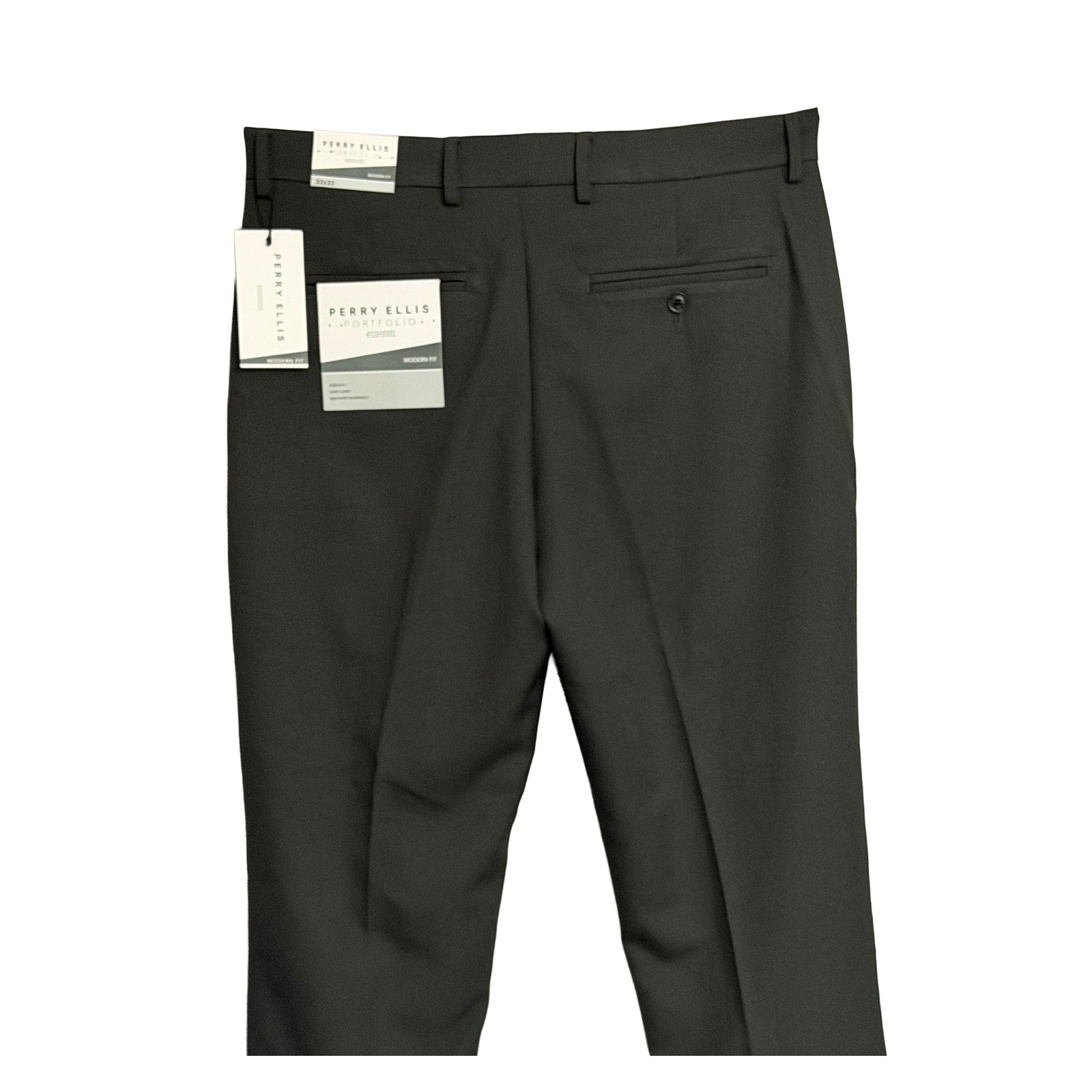 Perry Ellis Portfolio Pants Men's 32"x32" Dress Pants Modern Fit Charcoal