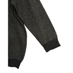Perry Ellis Sweater Men's LT Big & Tall Yarn Herringbone Crew Neck Black