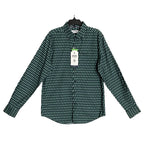 Penguin Shirt Men's Small Long Sleeve Button-Down Shirt Green Geo Print